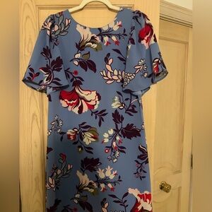 Ann Taylor Blue Floral Midi Dress 4